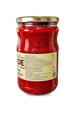 Sade Organik Biber Salçası 610 Gr 5 Li