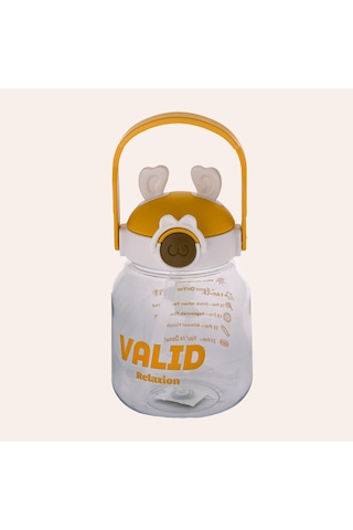 Relaxion Hediyeli, İthal Lüx Kulaklı Beyaz -sarı Matara/suluk 1100 Ml 446 Beyaz - Sarı