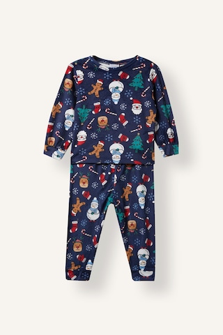 Defacto Bisiklet Yaka Baskılı Kadife 2li Pijama Takımı Erkek Bebek I2474a526cwnv256 Lacivert-nv256