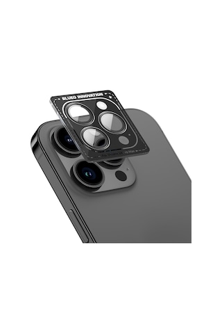 Blueo Apple Uyumlu iPhone 14 Pro/14 Pro Max Metal Çerçeve Kamera Lens Koruyucu