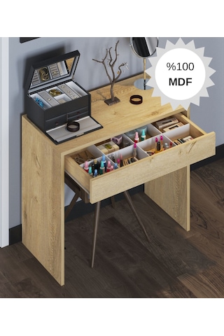 Mdf Arya Novella Mode Çekmeceli Makyaj Masası Lefkas Meşe