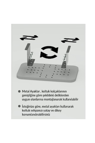 Reyo Falez Dekoratif Yan Sehpa Dikdörtgen Beyaz