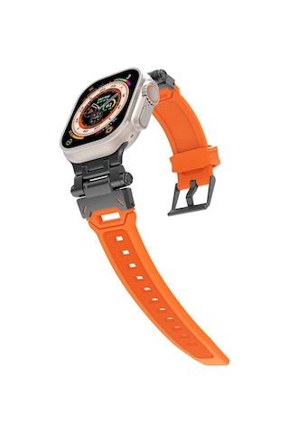 Watch Ultra 49mm Clo Krd-108 Metal Başlıklı Silikon Kordon-starlight White