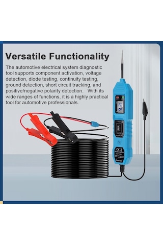 Pazly Otomotiv Güç Devre Probu Test Cihazı 3.5v-36v Araba İçin Mavi