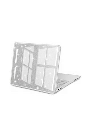 Macbook Uyumlu Neo 13inç A18 Pro A3404 Kılıf Simli Ön Arka Kapak Renksiz