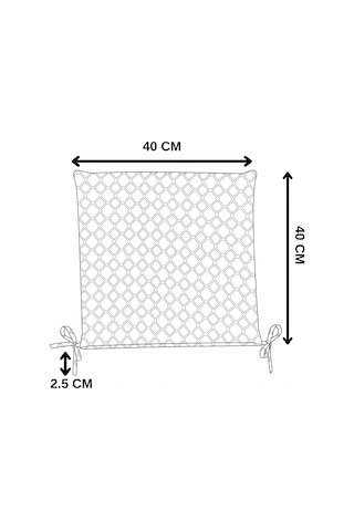 2 Adet 40x40 Cm Mavi Bağcıklı Sandalye Minderi Pamuk Polyester Mutfak Ve Bahçe Minderi