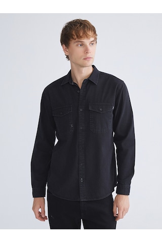 Lcw Jeans Siyah Regular Fit Uzun Kollu Erkek Jean Gömlek
