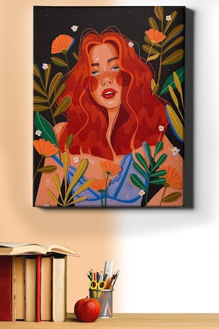 Webstyle Sayılarla Boyama Seti Kasnaklı Renkli Kız 60x75 Cm