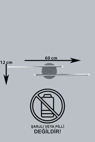 Sare Aplik Gri Renk Gün Işığı Ledli Mutfak Banyo Led Duvar Aplik Gri
