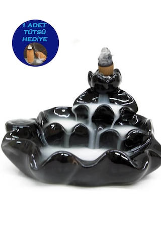 Geri Akışlı Üç Kat Şelale Tütsülük Siyah