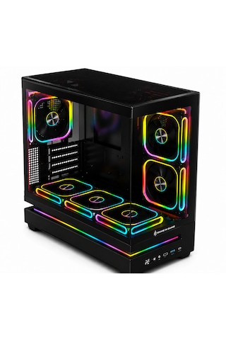 Zoko Venüs Siyah 6x12cm Argb Fan Temper Cam M.atx Oyuncu Bilgisayar Kasası