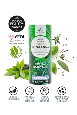 Ben&anna Doğal Deodorant 2 Li Avantajlı Paket Pink Grapefruit & Green Fusion