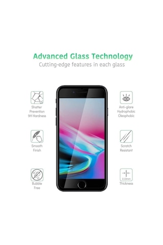 Apple iPhone Uyumlu Se 3 2022 Temperli Kırılmaz Cam Ekran Koruyucu Film 3 Adet