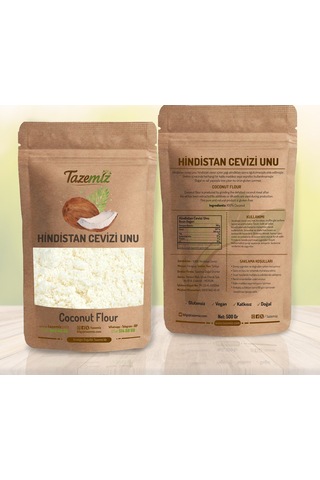 Tazemiz Glutensiz Hindistan Cevizi Unu 500 G