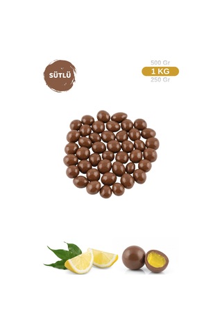 Sütlü Çikolata Kaplı Limon Aromalı Lokum Draje 1kg