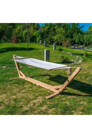 Ugli Katlanabilen Portatif Ahşap Hamak Ayağı - Hamak Standı Naturel