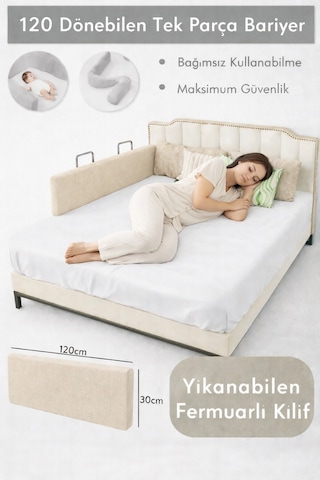 Miralay Yeni Nesil Yatak Bariyeri 120 CM Bej
