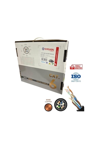 Ersan Kablo 23awg Bakır Cat6 Outdoor Dış Ortam Kablo 100mt Siyah 93310302