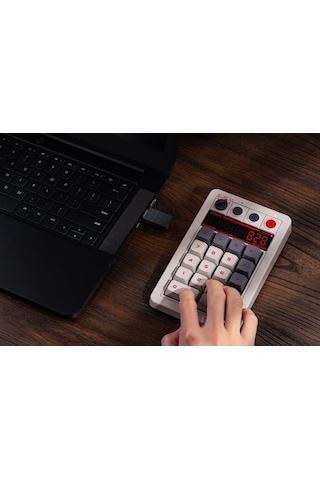 8bitdo Retro 18 N Edition Kablosuz Mekanik Numpad,hesap Makinesi Modu,windows Ve Android Uyumlu Gri