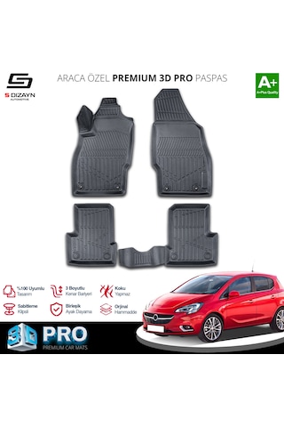 Opel Corsa E 3d Pro Havuzlu Paspas 2014-2019 A+ Kalite
