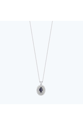 Altınbaş Pırlanta Safir Oval Kolye Pehl017s14k-1