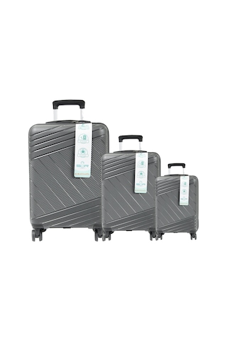 Metropolitan Sdr 102 Pp Valiz Seti - Büyük + Orta + Kabin Boy - Antrasit
