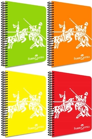 Faber-Castell PP Kapak Knights Neon Spiralli Defter 80 Yaprak Çizgili 1 Adet