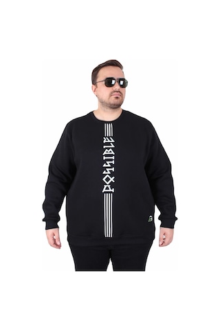 Moc Grande Mocgrande Büyük Beden Bisiklet Yaka 3ip Sweat Possible 25719 Sıyah Siyah