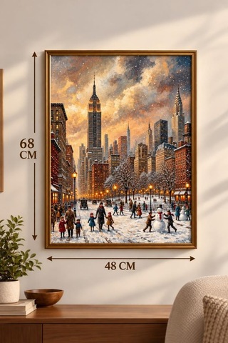 Kar Altında New York 1000 Parça Puzzle Kış Temalı 48 X 68 Cm Yüksek Baskı Kaliteli Eğlenceli Puzzle