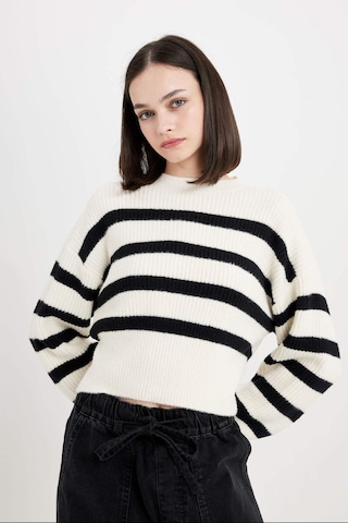 DeFacto Regular Fit Çizgili Bisiklet Yaka Triko Kazak R1285AZ24CWBK27