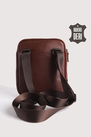 Hakiki Deri Erkek Postacı Çantası Taba Smr9250 Taba