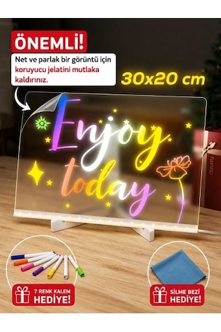 12 Inc Led Işıklı Çizim Tahtası Ayarlanabilir Stant Ve Kalemleri Çizim Tahtası 30x20 5131 4160980