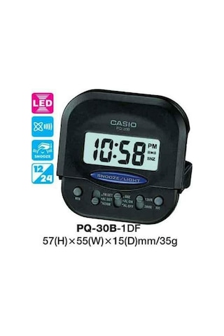 Casio Pq-30b-1df Alarmlı Led Masa Saati