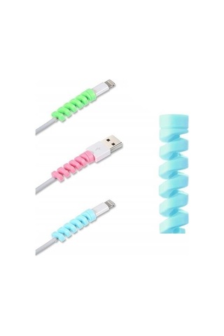 9093538417328 - Buffer 4lü Apple, Android Şaj Kablosu Koruyucu Silikon Spiral Yay Aparat