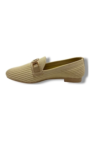 C-shoes 3106-25 Triko T Taşlı Toka Kadın Babet Krem