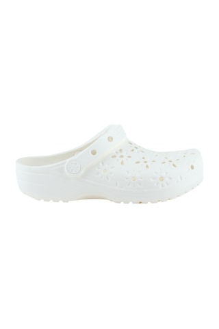 Crocs Classic Floral Cut Out Kadın Beyaz Sandalet 210927-0wv Beyaz