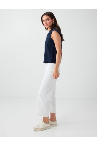 Jimmy Key Kırık Beyaz Cep Detaylı Normal Bel Denim Pantolon 6sw187116106