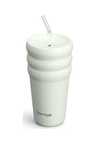 Stevig 3 Bubble Two-cap Straw Tumbler Çelik Termos 600 Mililitre Lightest Sky St-247 Çok Renkli