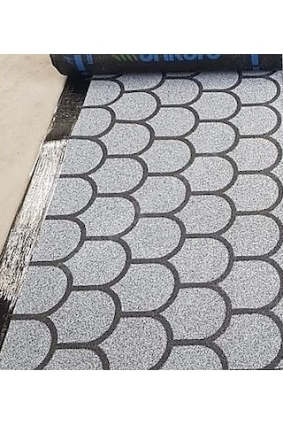 Arduazlı Kumlu Rulo Shingle Şingıl Membran, Gri, 4 Mm, Yonca Desen, 1 Rulo 10 M2 Arduazlı Kumlu Rulo Shingle Şingıl Membran, Gri, 4 Mm, Yonca Desen, 1 Rulo 10 M2