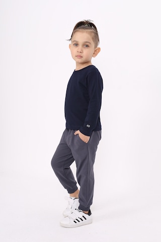 Toontoy Kids Toontoy Unisex Çocuk Baskılı Bisiklet Yaka Uzun Kollu Tişört Lacivert