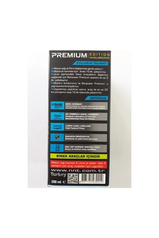 Bor Power Premium Edition Motor Yağ Katkısı 12 x 200 ML