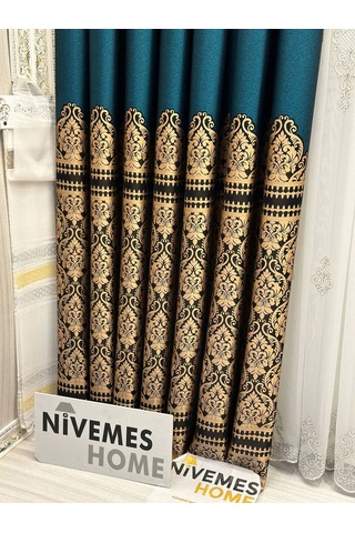 Nivemeshome Side Zümrüt Yeşili V-901 Ft632057 1/3 Sık Pileli Fon Perde Apm Zümrüt Yeşil