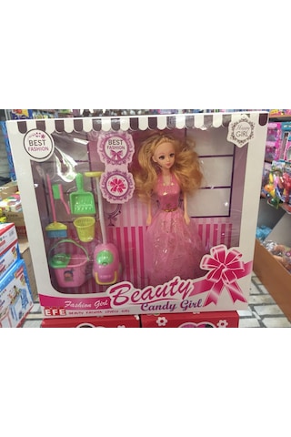 Beauty Girl Temizlik Setli Oyuncak Bebek