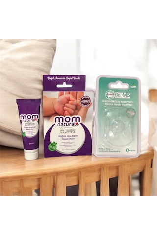 Mom + Vegan Göğüs Ucu Balm 30 Ml + Silikon Koruyucu