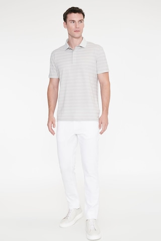 Ac&co Erkek Grı Pamuklu Slim Fit Dar Kesim Polo Yaka Çizgili Tişört Gri