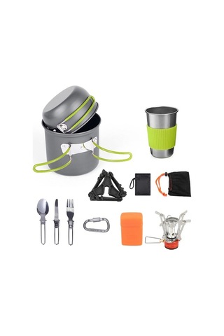 Createtech Taşınabilir Kamp Seti - Yürüyüş, Piknik Ve Pişirme Çözümleri Renkli Skycity 1-2 Kişilik Çok Renkli