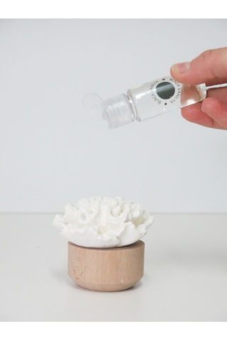 Missi Ahşap Kaideli Balck Vanilya Kokulu Seramik Taş Hediye Seti