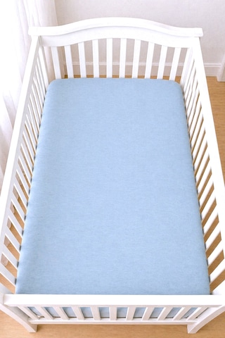 Pamuklu Penye 70x140 Lastikli Bebek Çarşafı Lastikli Beşik Çarşafı Bebek Çarşafı Bebe Mavisi