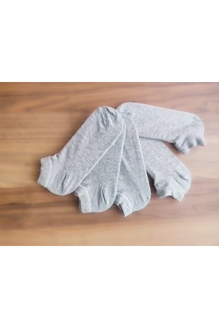 Omelf Sneakers Pamuklu Yumuşacık 5'li Çorap Gri