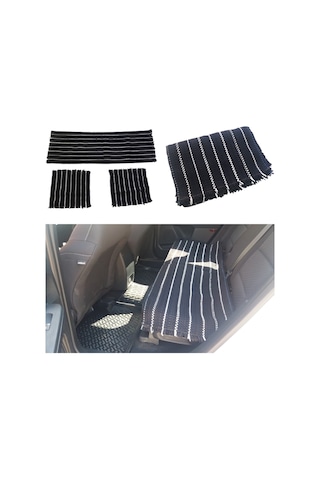 Oto Koltuk Serme Kilim Minder 3'lü Set Beyaz Siyah